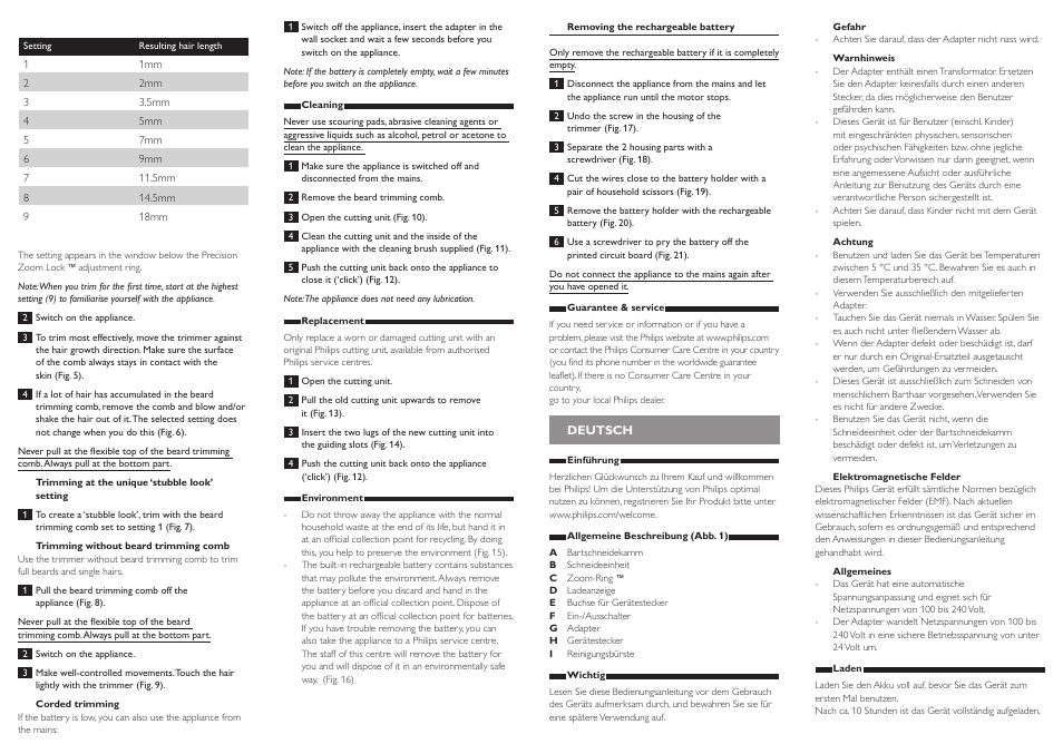 Philips BEARDTRIMMER Series 3000 barbero para barba y barba de 2 días User Manual | Page 2 / 9