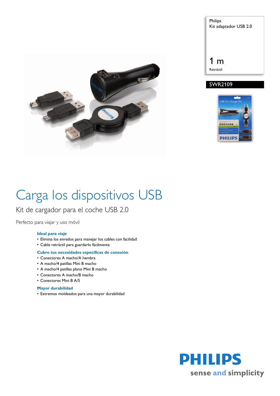 Philips Kit adaptador USB 2.0 User Manual | 2 pages