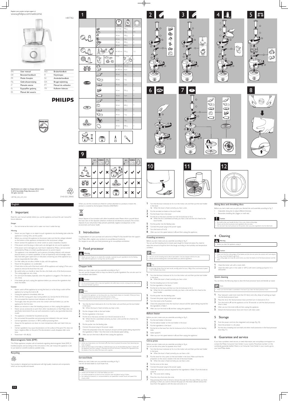 Philips Robot de cocina Jamie Oliver User Manual | 8 pages