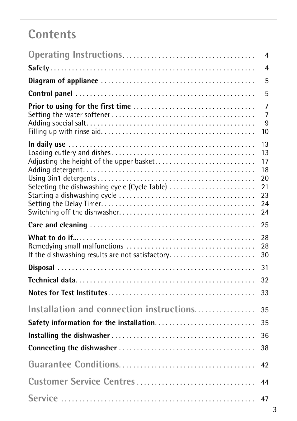 AEG FAVORIT 40860 User Manual | Page 3 / 48