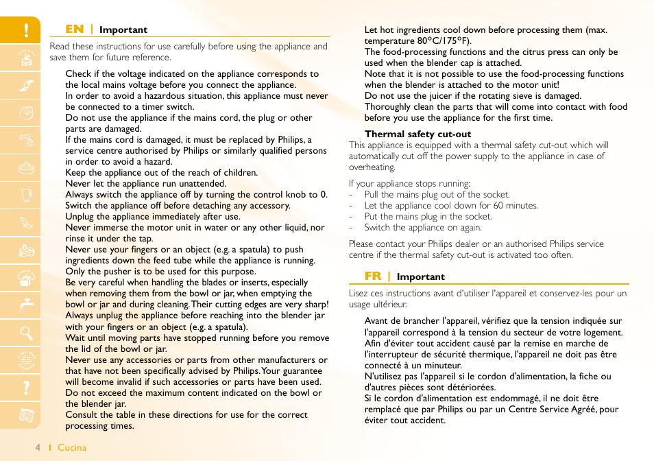 Philips Robot de cocina User Manual | Page 4 / 64