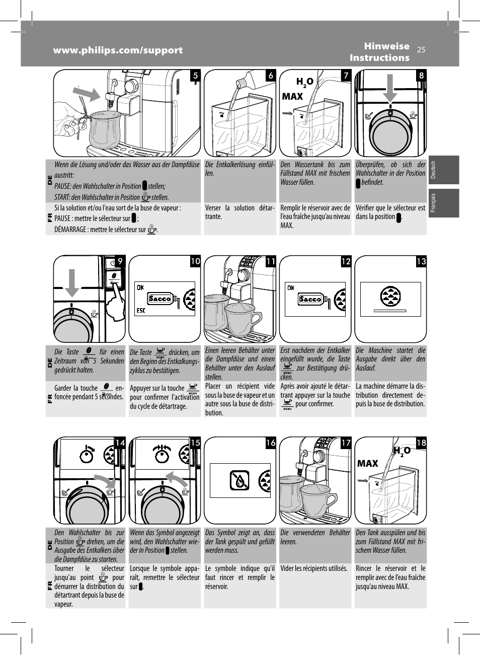 Philips Saeco Syntia Cafetera expreso súper automática User Manual | Page 25 / 84