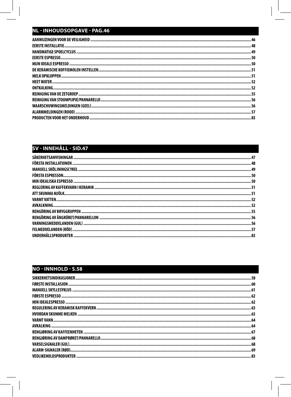 Philips Saeco Syntia Cafetera expreso súper automática User Manual | Page 44 / 84