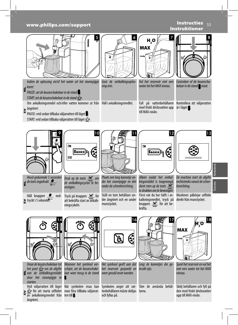 Philips Saeco Syntia Cafetera expreso súper automática User Manual | Page 53 / 84