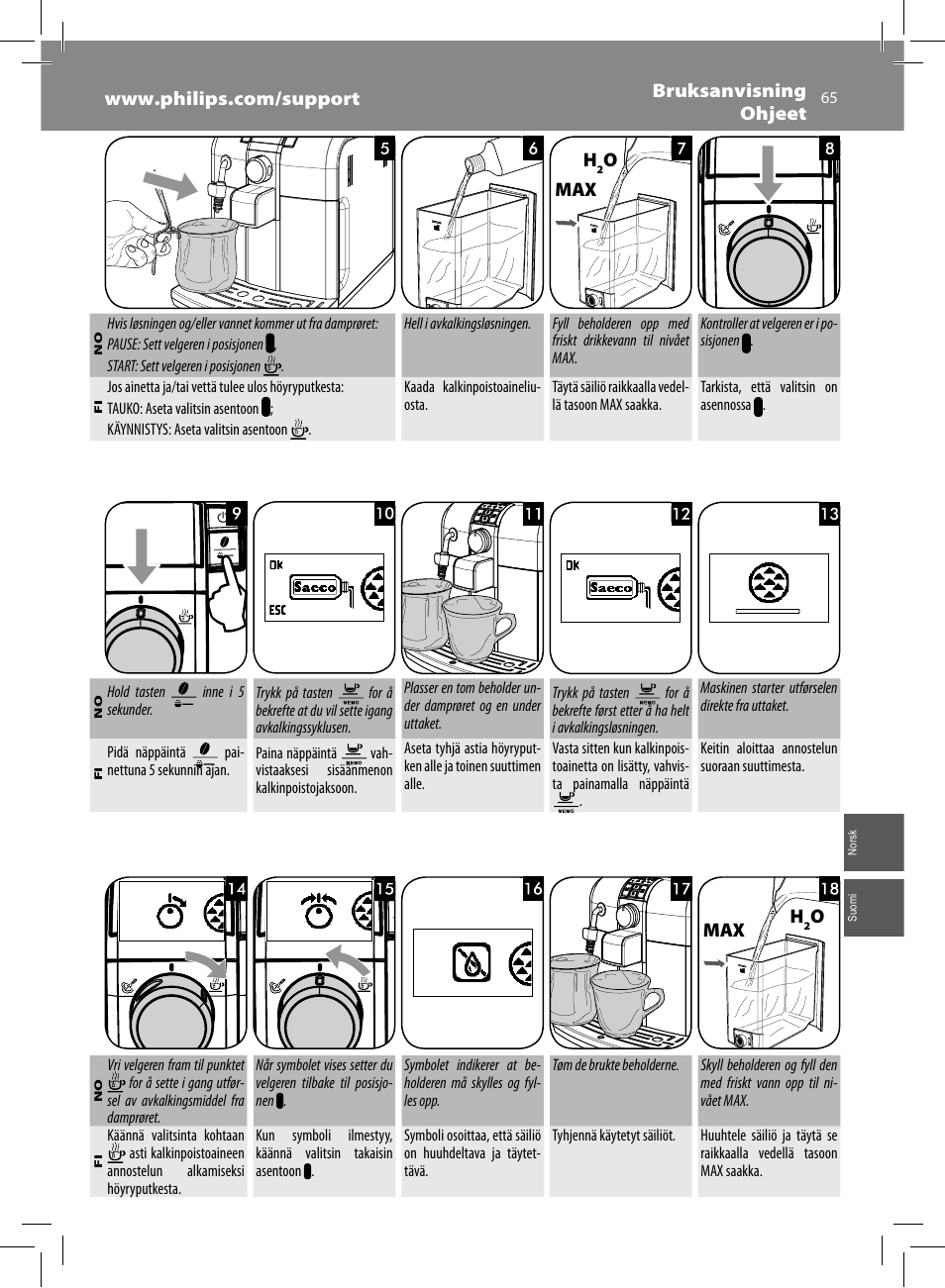 Philips Saeco Syntia Cafetera expreso súper automática User Manual | Page 65 / 84