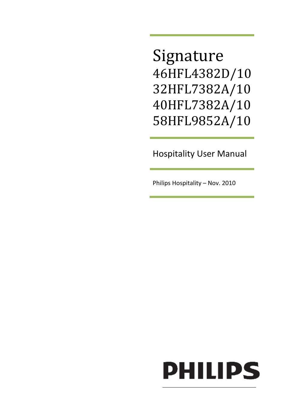 Philips Televisor LCD serie LED profesional User Manual | 11 pages