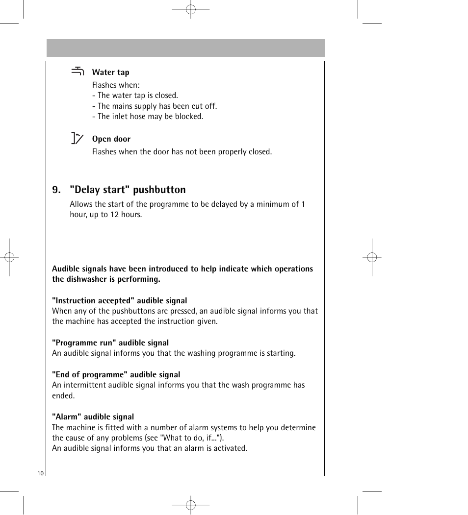 "delay start" pushbutton | AEG KO_FAVORIT 64800 User Manual | Page 10 / 43