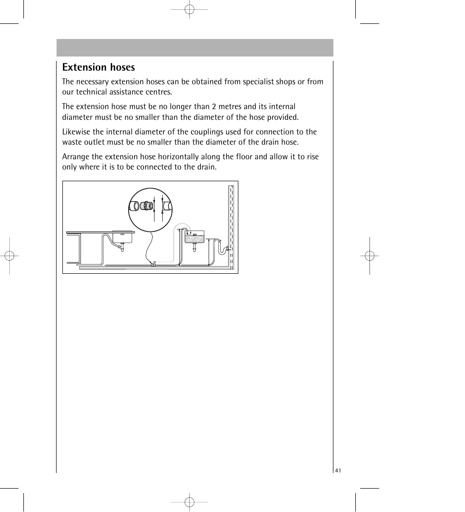 Extension hoses | AEG KO_FAVORIT 64800 User Manual | Page 41 / 43