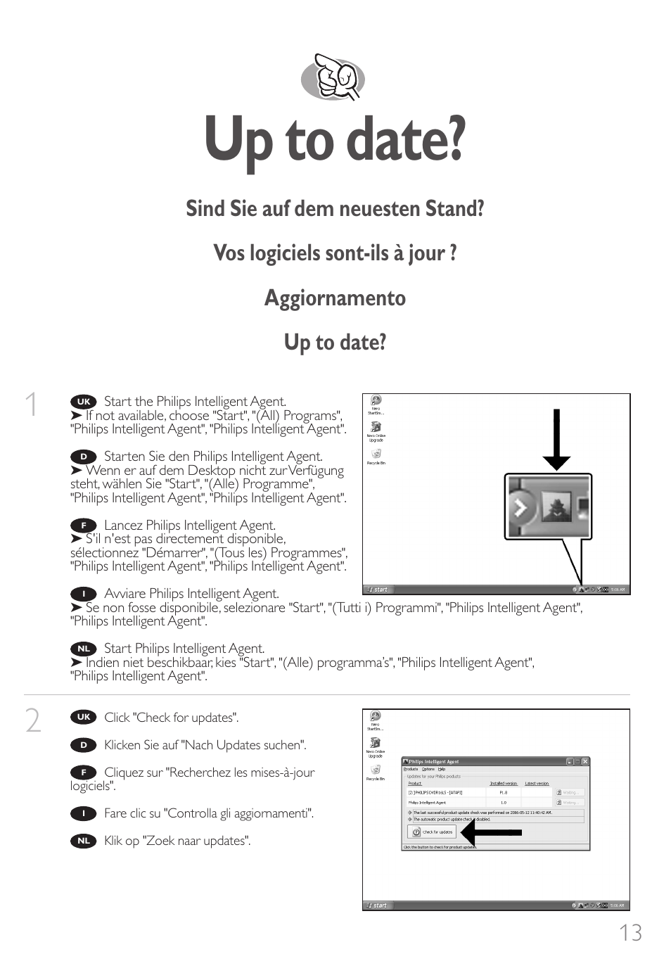 Up to date | Philips Unidad de discos Blu-Ray User Manual | Page 13 / 72