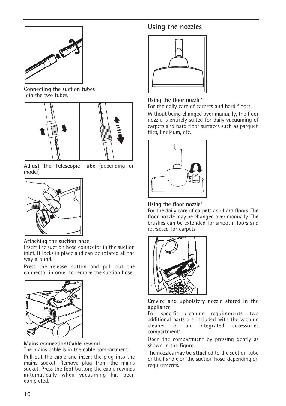 Using the nozzles | AEG 5 User Manual | Page 4 / 8