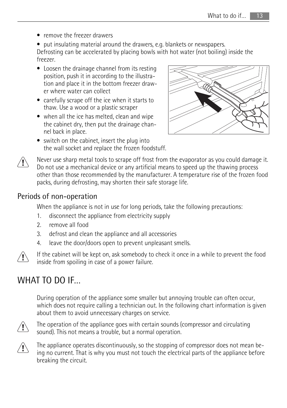 What to do if, Periods of non-operation | AEG A62900GSX0 User Manual | Page 13 / 24