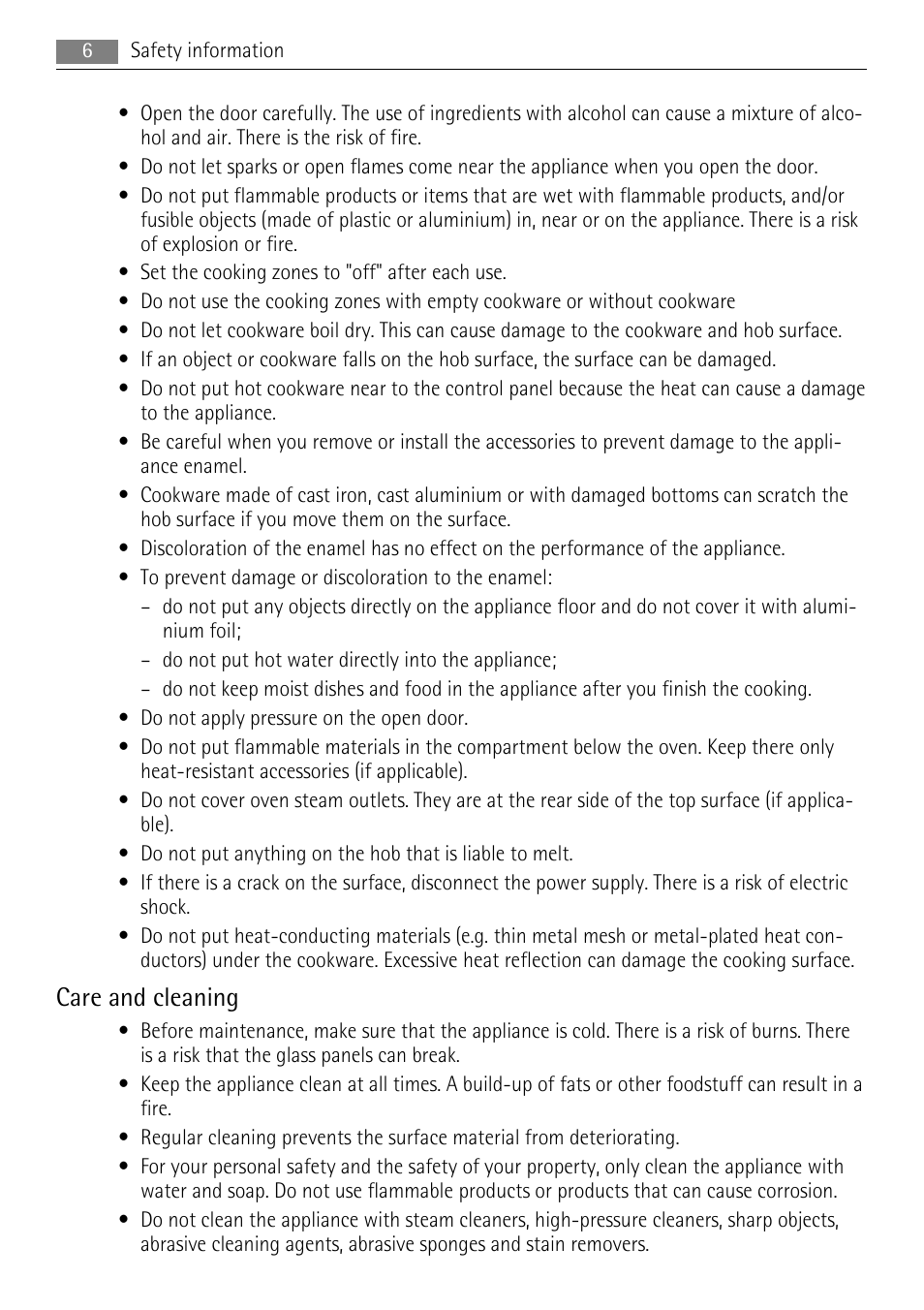 Care and cleaning | AEG 41056VH-MN User Manual | Page 6 / 32