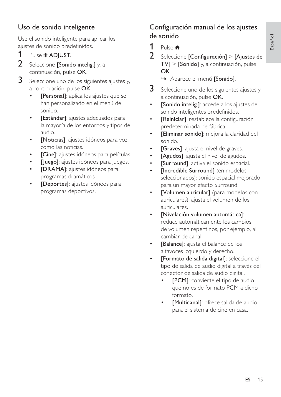 Philips Televisor LCD profesional User Manual | Page 17 / 47