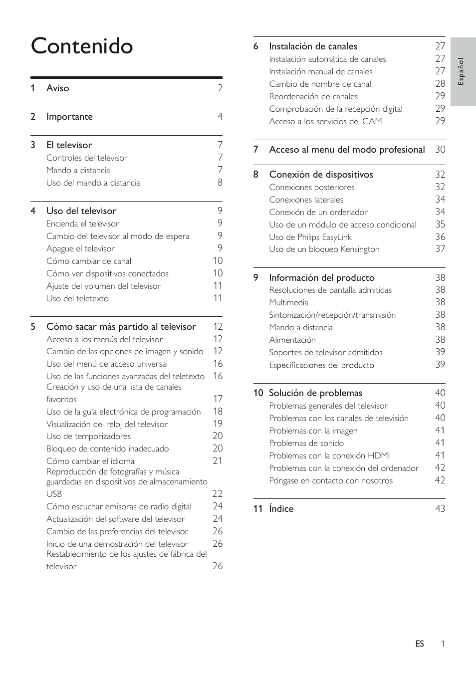 Philips Televisor LCD profesional User Manual | Page 3 / 47