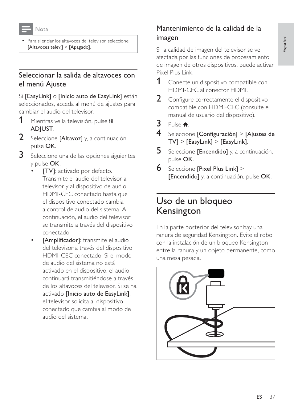 Philips Televisor LCD profesional User Manual | Page 39 / 47