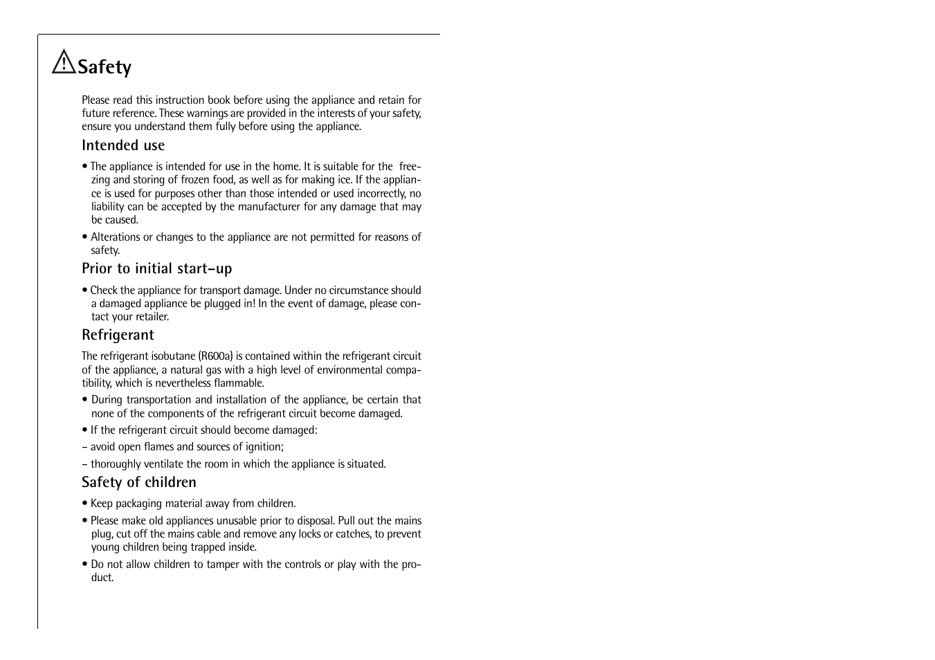 Safety | AEG ARCTIS G 8 88 50 I User Manual | Page 4 / 12
