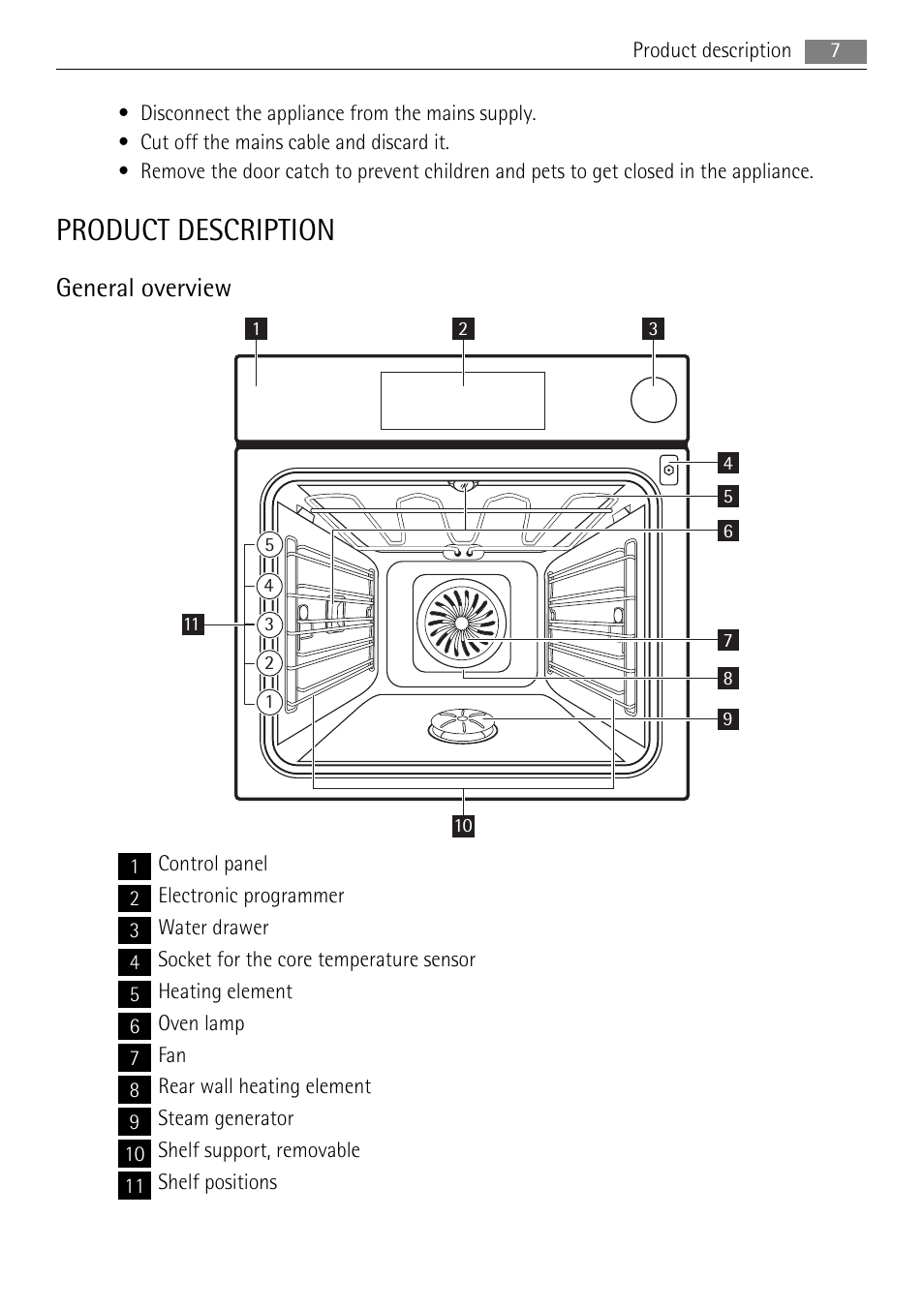 Product description, General overview | AEG BS7304001 User Manual | Page 7 / 32