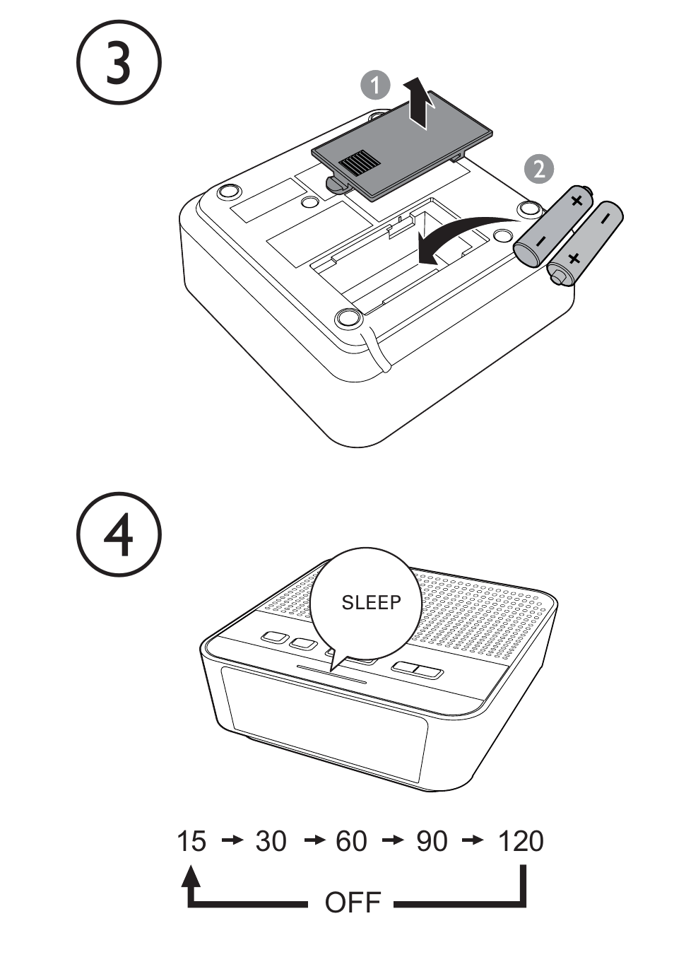 Ba c d | Philips Radio reloj con sintonización digital User Manual | Page 3 / 19