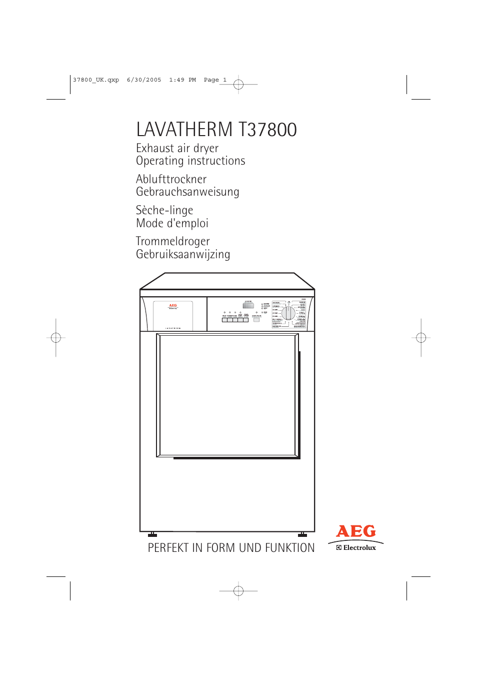 AEG LAVATHERM T37800 User Manual | 29 pages