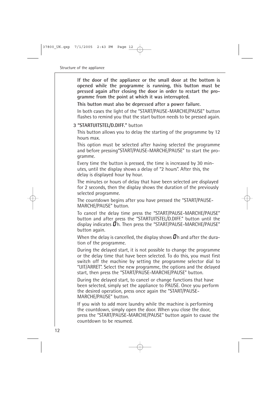 AEG LAVATHERM T37800 User Manual | Page 12 / 29