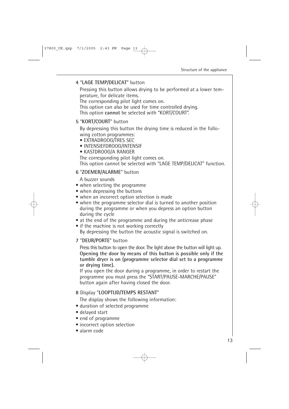 AEG LAVATHERM T37800 User Manual | Page 13 / 29