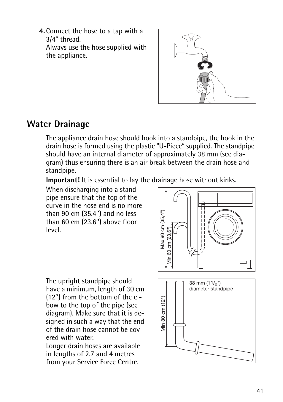 Water drainage | AEG LAVAMAT 86810 User Manual | Page 41 / 48