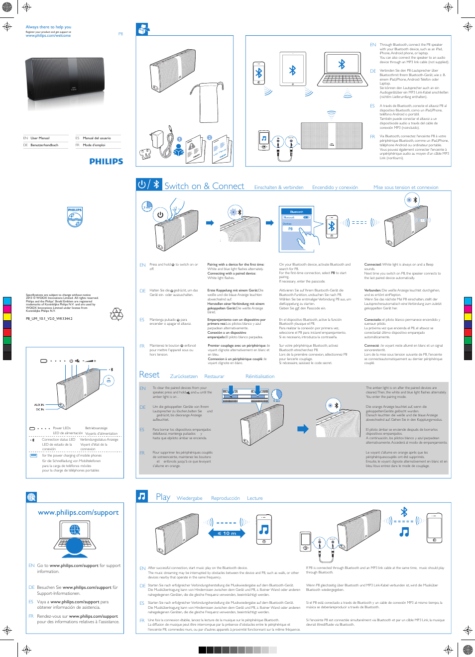 Philips Fidelio altavoz portátil inalámbrico User Manual | 2 pages