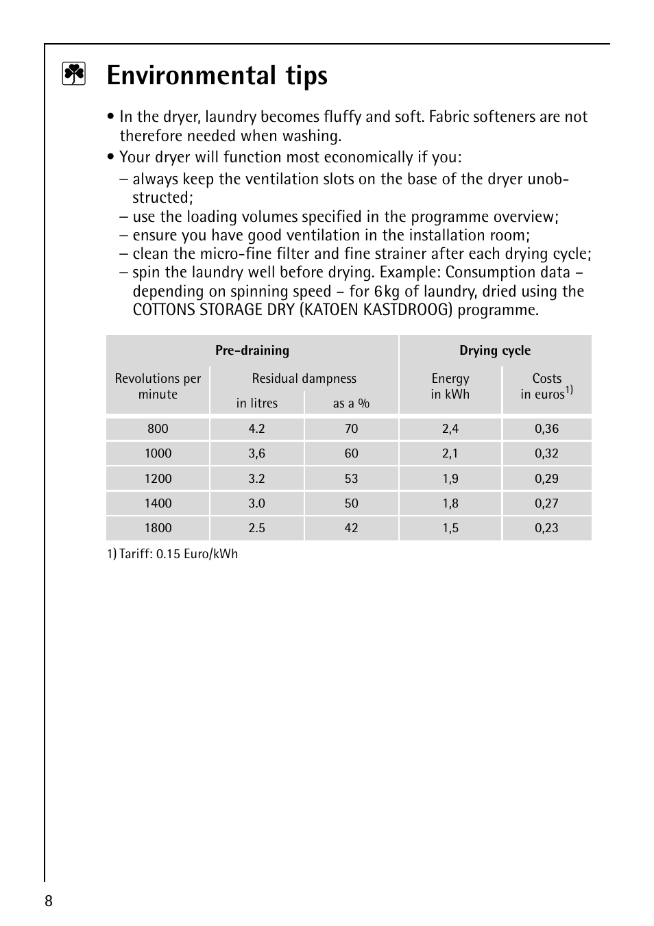2 environmental tips | AEG LAVATHERM 59800 User Manual | Page 8 / 36