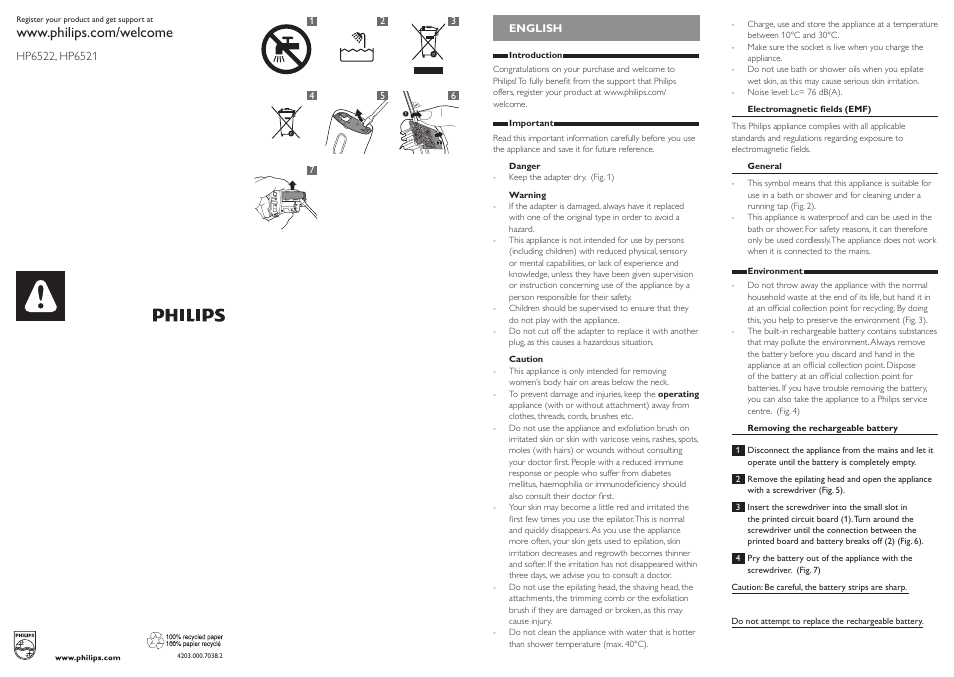 Philips SatinSoft Depiladora User Manual | 9 pages