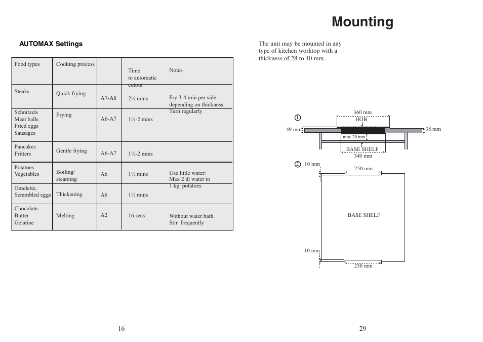 Mounting | AEG FM 4803K-AN User Manual | Page 16 / 44