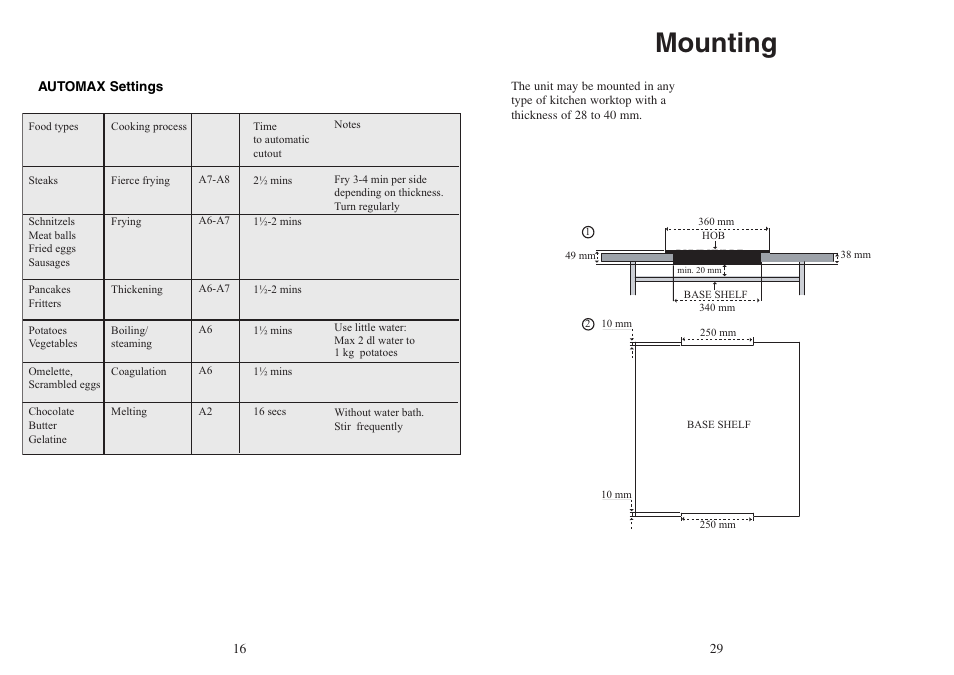 Mounting | AEG FM 4803K-AN User Manual | Page 29 / 44