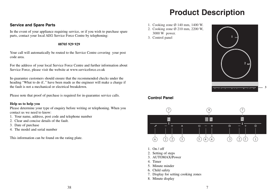 Product description | AEG FM 4803K-AN User Manual | Page 38 / 44