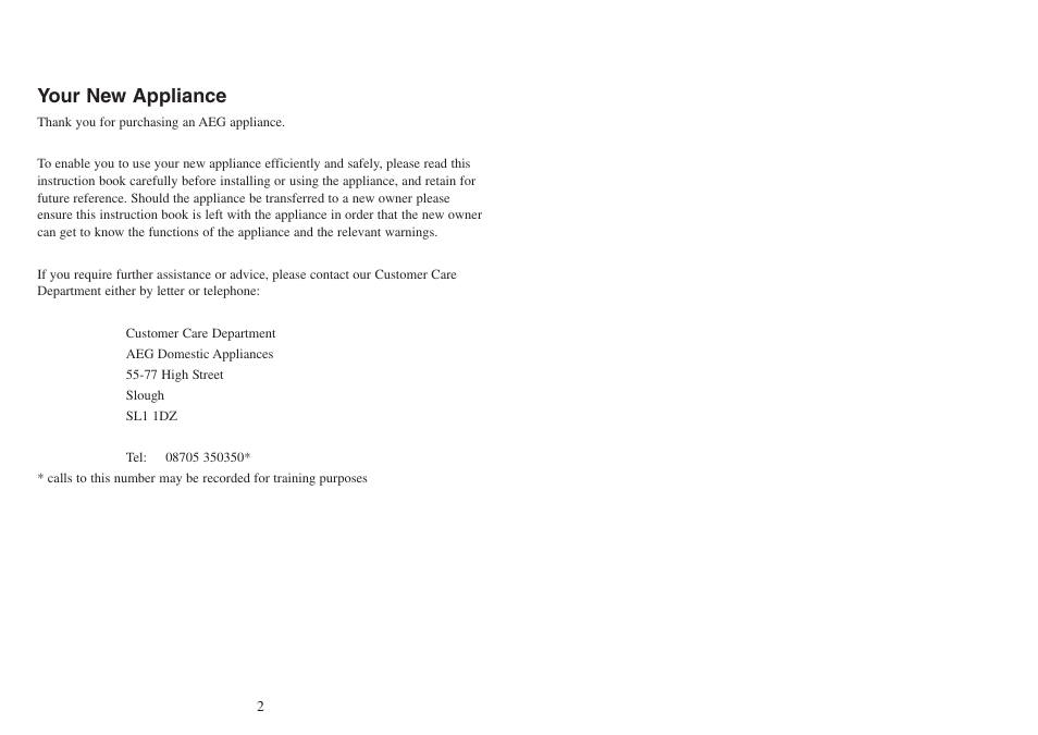 Your new appliance | AEG FM 4803K-AN User Manual | Page 41 / 44
