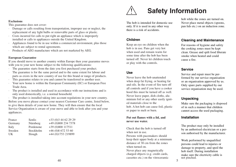 Safety information | AEG FM 4803K-AN User Manual | Page 5 / 44