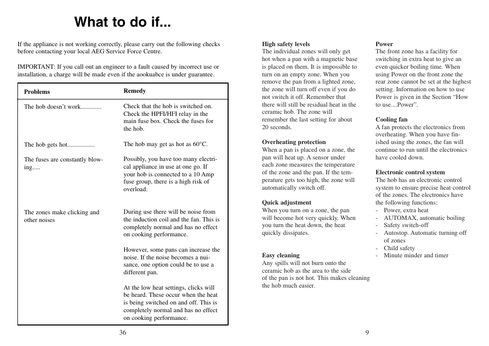 What to do if | AEG FM 4803K-AN User Manual | Page 9 / 44