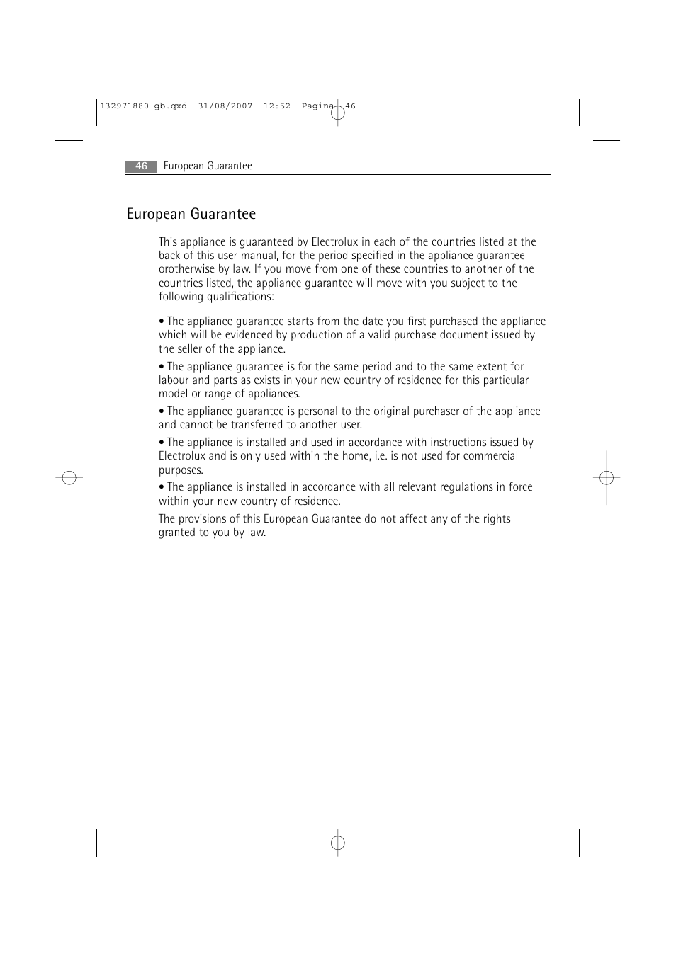 European guarantee | AEG LAVAMAT 72640 User Manual | Page 46 / 48