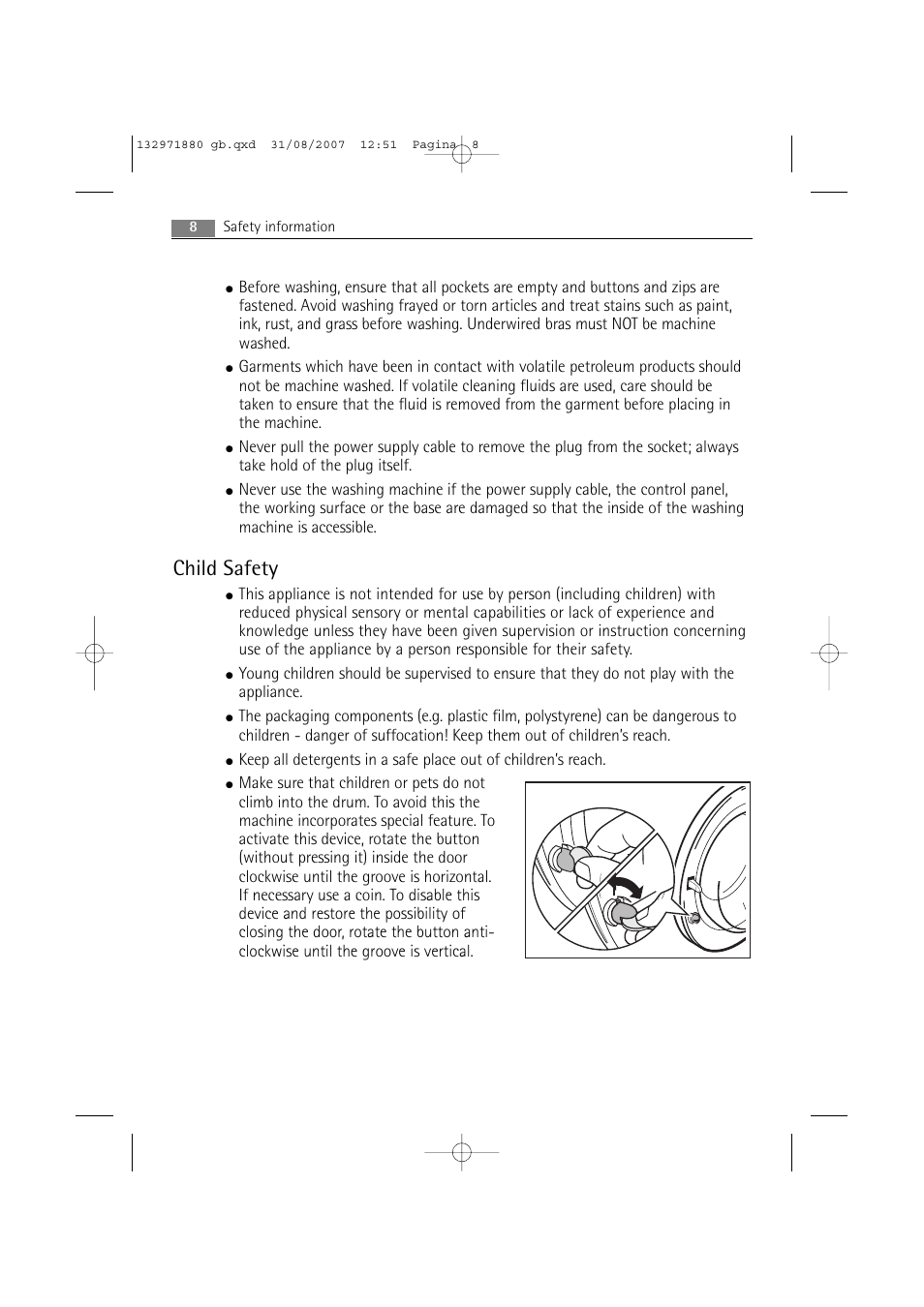 Child safety | AEG LAVAMAT 72640 User Manual | Page 8 / 48