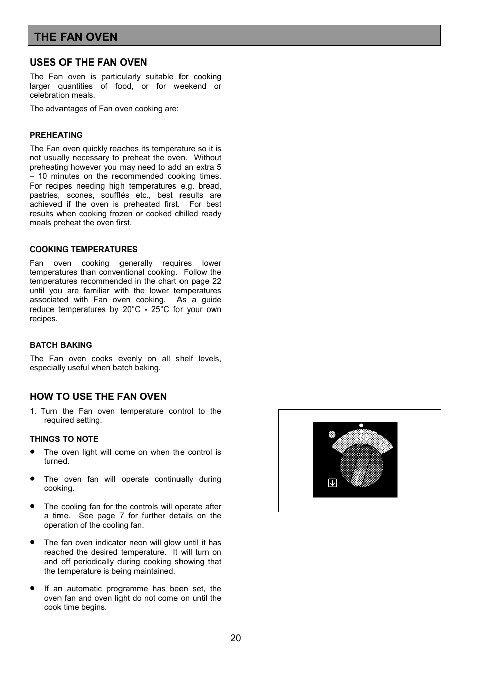 The fan oven | AEG COMPETENCE 3210 BU User Manual | Page 20 / 48