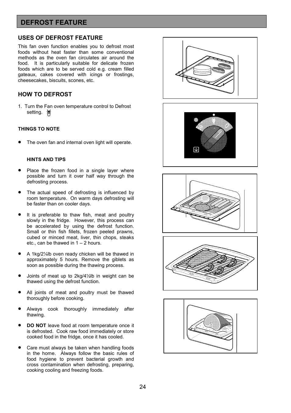 Defrost feature | AEG COMPETENCE 3210 BU User Manual | Page 24 / 48