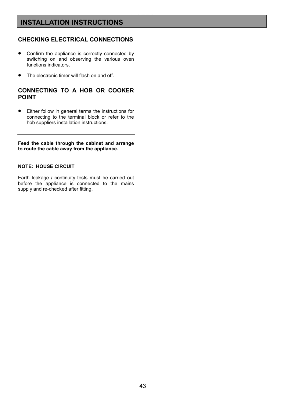 Installation instructions | AEG COMPETENCE 3210 BU User Manual | Page 43 / 48