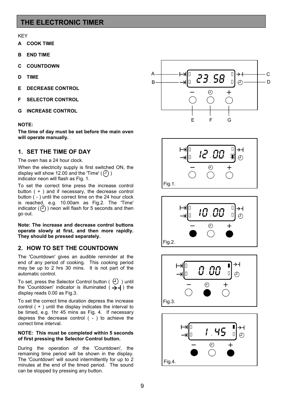 The electronic timer | AEG COMPETENCE 3210 BU User Manual | Page 9 / 48