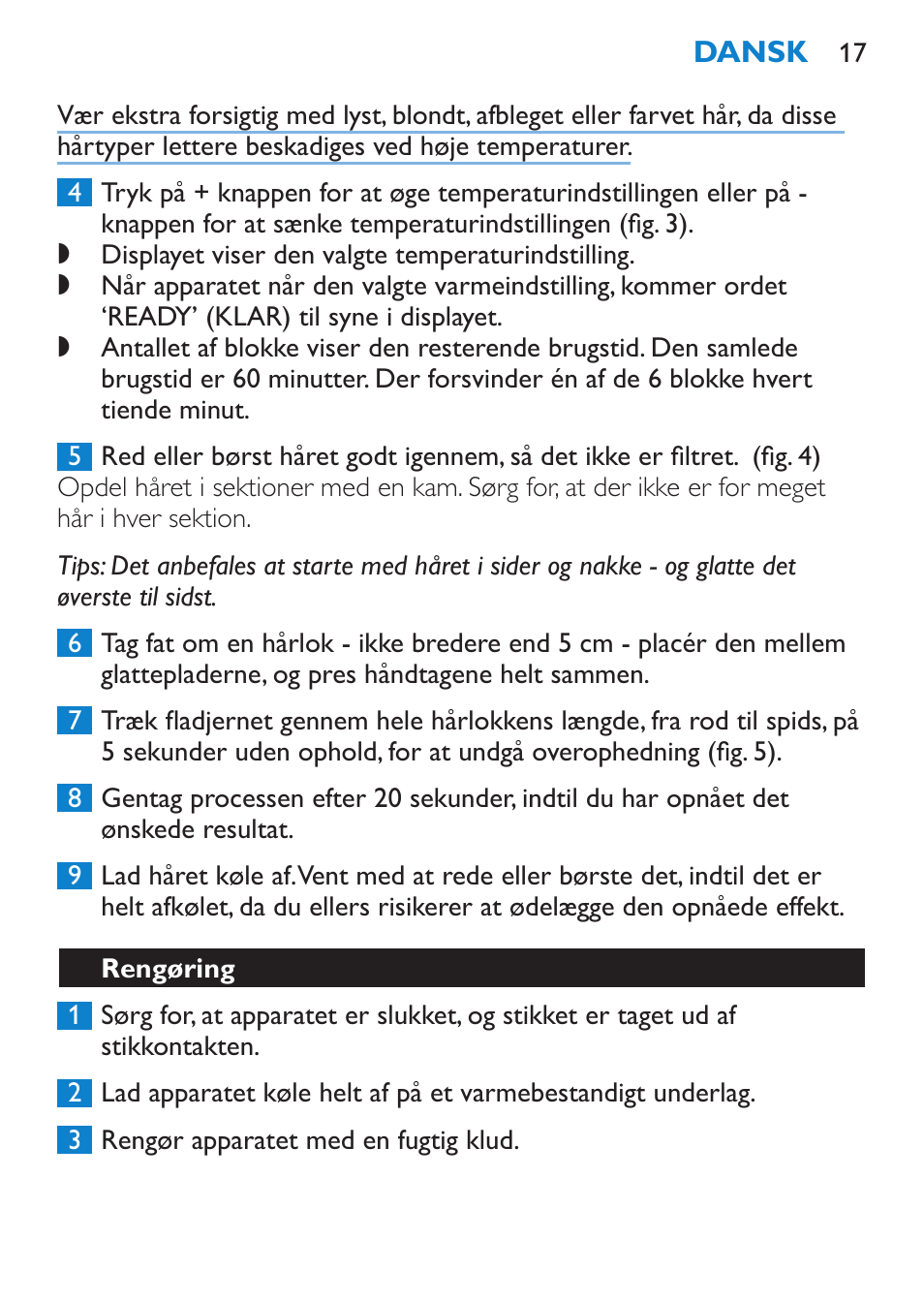 Rengøring | Philips SalonStraight Pro Plancha para el pelo User Manual | Page 17 / 104