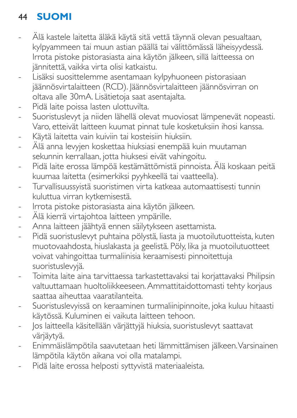 Philips SalonStraight Pro Plancha para el pelo User Manual | Page 44 / 104