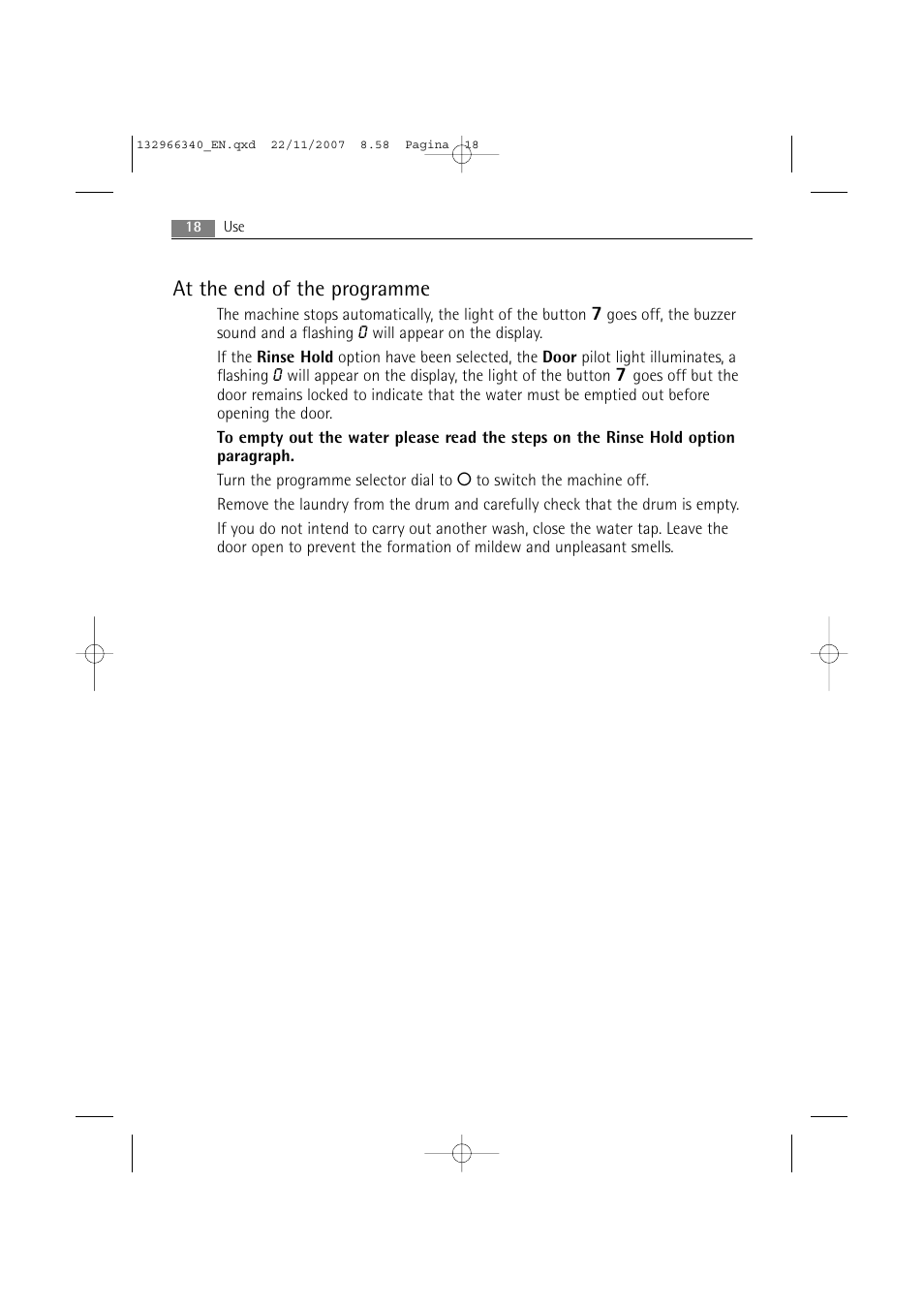 At the end of the programme | AEG LAVAMAT PRINCESS 2252 F User Manual | Page 18 / 44