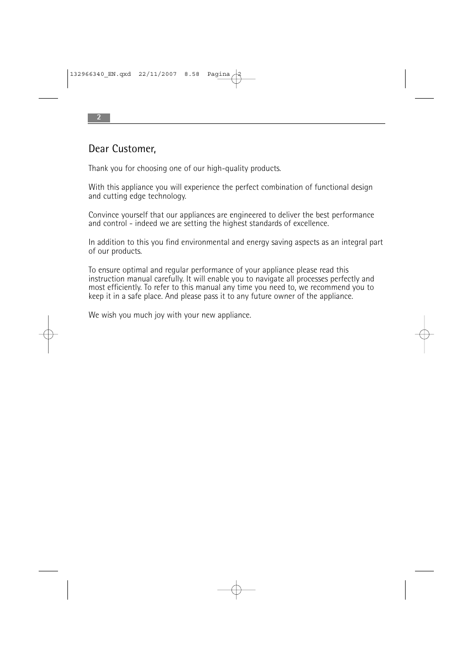 Dear customer | AEG LAVAMAT PRINCESS 2252 F User Manual | Page 2 / 44