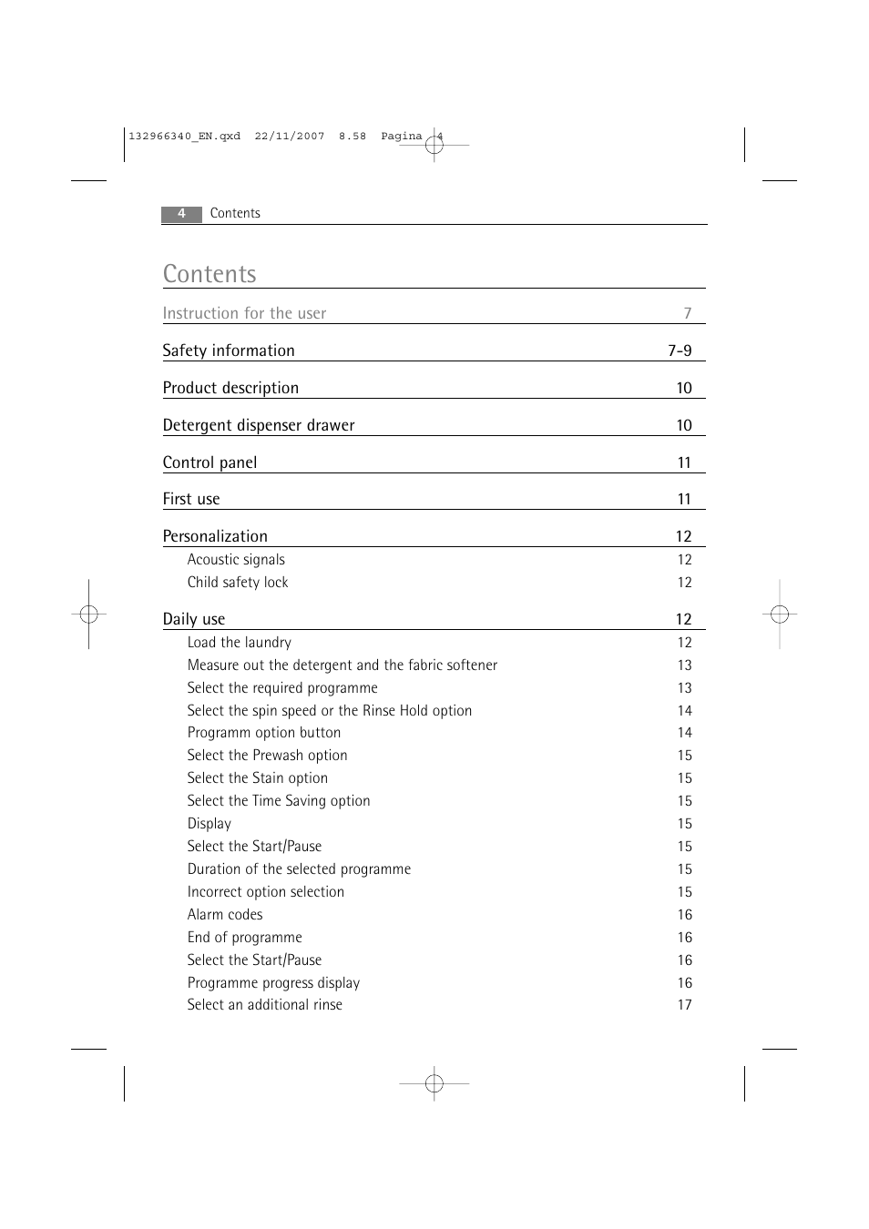 AEG LAVAMAT PRINCESS 2252 F User Manual | Page 4 / 44