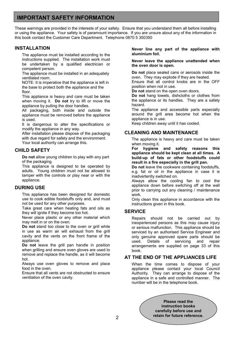 Important safety information | AEG 3210 BU User Manual | Page 2 / 44
