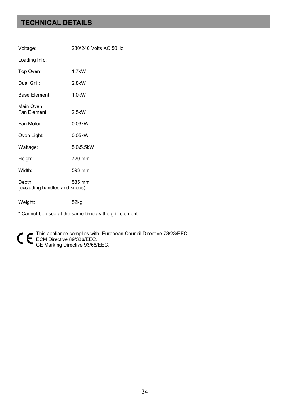 Technical details | AEG 3210 BU User Manual | Page 34 / 44