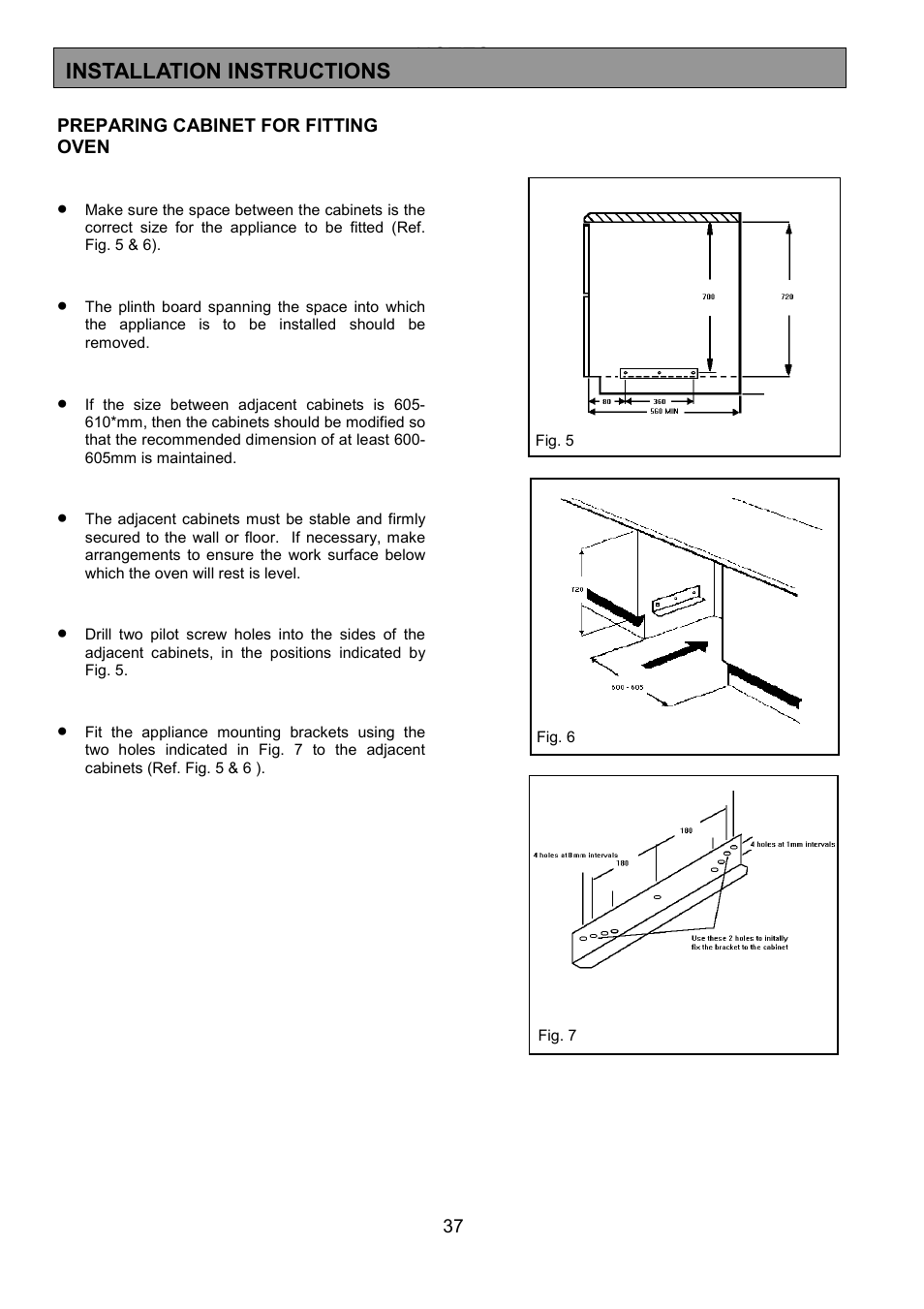 Installation instructions | AEG 3210 BU User Manual | Page 37 / 44