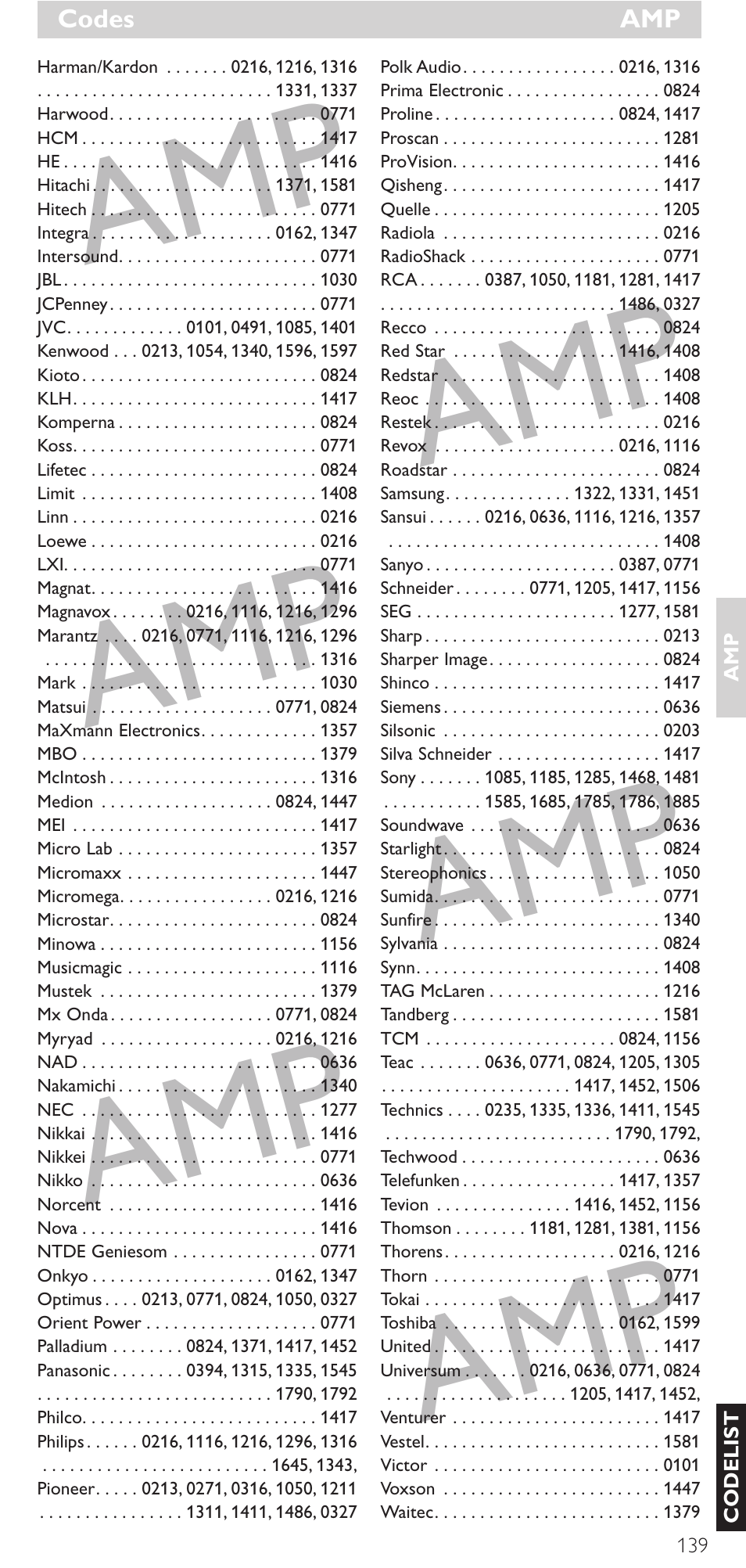 Philips Mando a distancia universal User Manual | Page 139 / 152